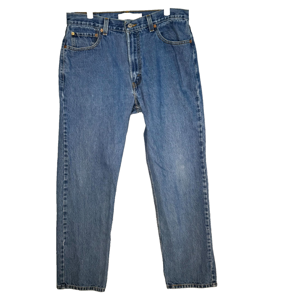 Levi’s Men’s Jeans 36x32 505 Vintage Blue Denim Regular Fit Straight Leg Zip Fly